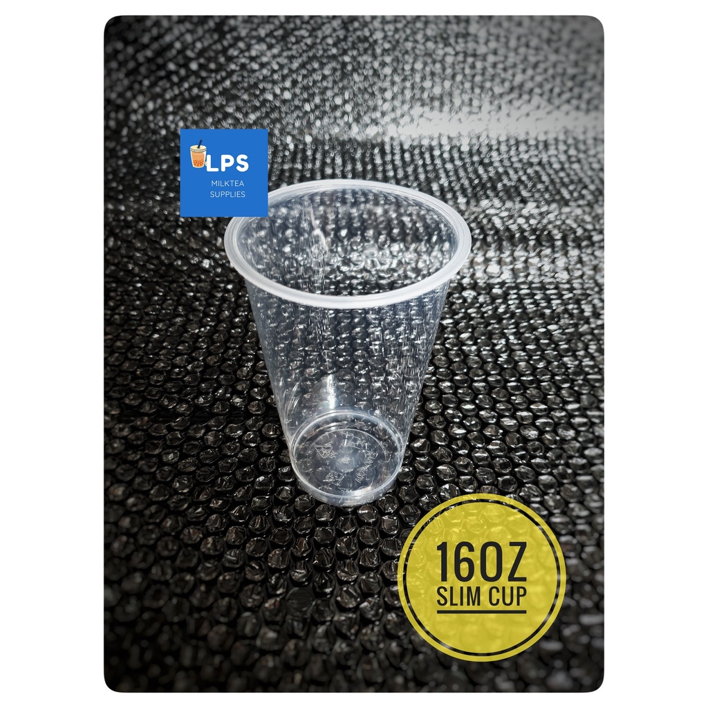 Plastic Cups / Milk tea Cups 16oz Slim Hard Cup ONLY 90mm (50 pcs