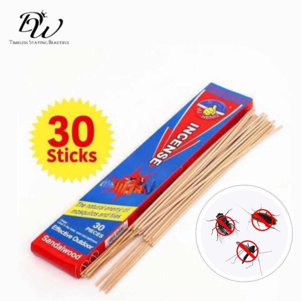 ABS Incense Sandalwood Kills Flies & Mosquitos (30 sticks) Shopee