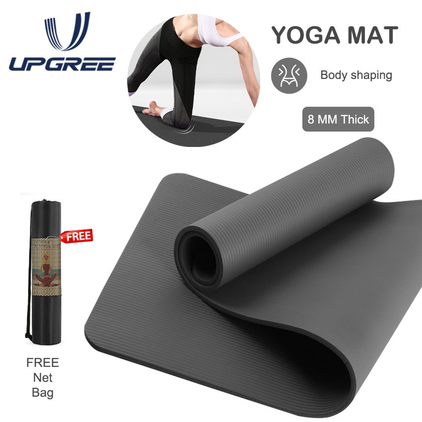 Upgree Yoga Mat 8mm Thick Gym Exercise Mat NonSlip Exercise & Fitness