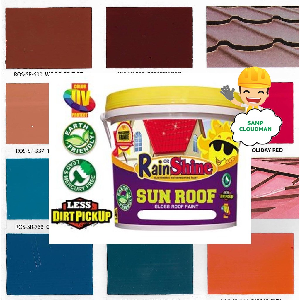 Rain or Shine Sun Roof Gloss Roof Paint Gallon Size Sunroof Elastomeric