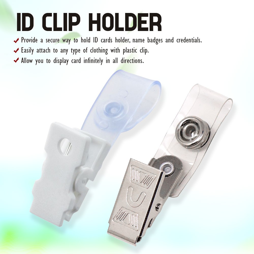 ID Clip Holder Plastic / Metal Clip for Id Cards(100pcs) Shopee