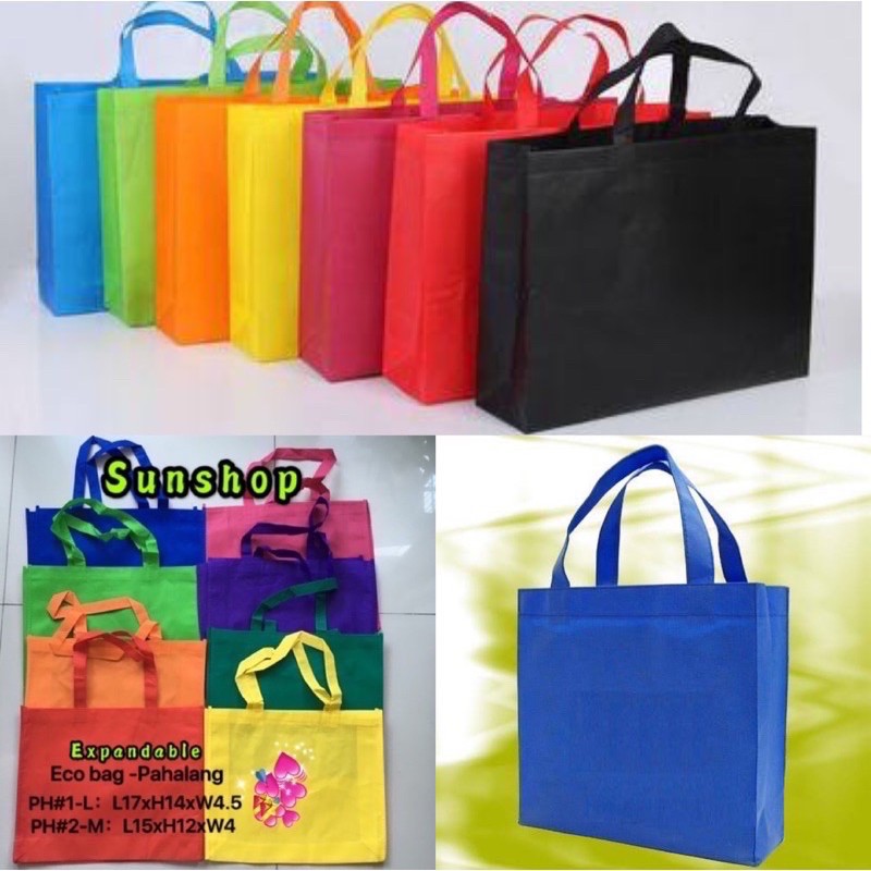 20pcs Eco bag Hand bag Expandable Plain reusable tote bag Nonwoven