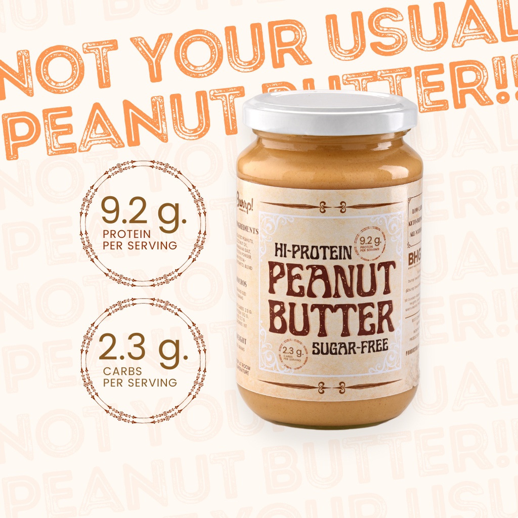 BURRP HiProtein Peanut Butter 350g Sugar Free Keto Low Carb