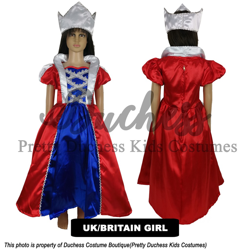 Image de Gris United Nation United Kingdom Costume For Girls