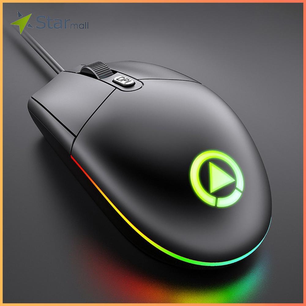 RGB LED Backlit Gaming Mouse Optical 1600 DPI Game Wired Mouse Shopee