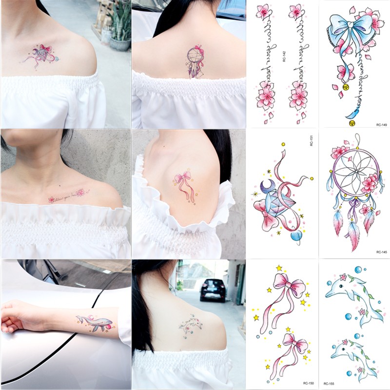 Waterproof&Long-Lasting Tattoo Stickers Dream Catcher Dolphin Flamingo Ins Style Small Fresh Tattoos | Shopee Philippines 800_x_800_jpg