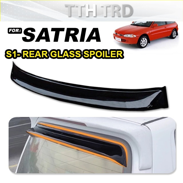 SATRIA REAR Glass SPOILER WITH ( 3M TAPE) Plug and play Shopee