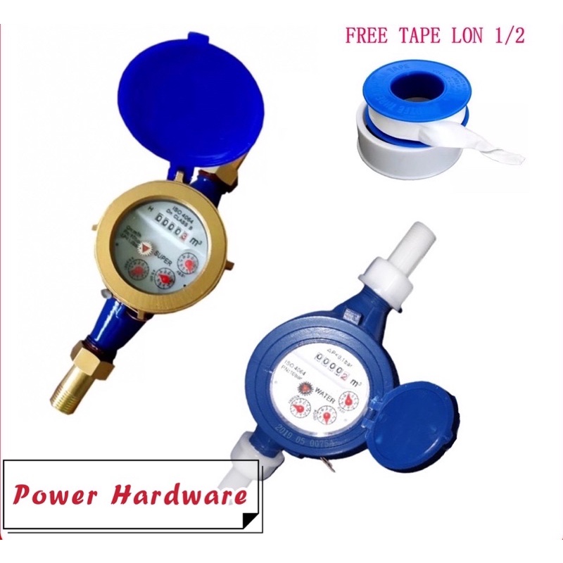 Pvc Water meter Super Heavy Duty Metal Brass 15mm 1/2 Household