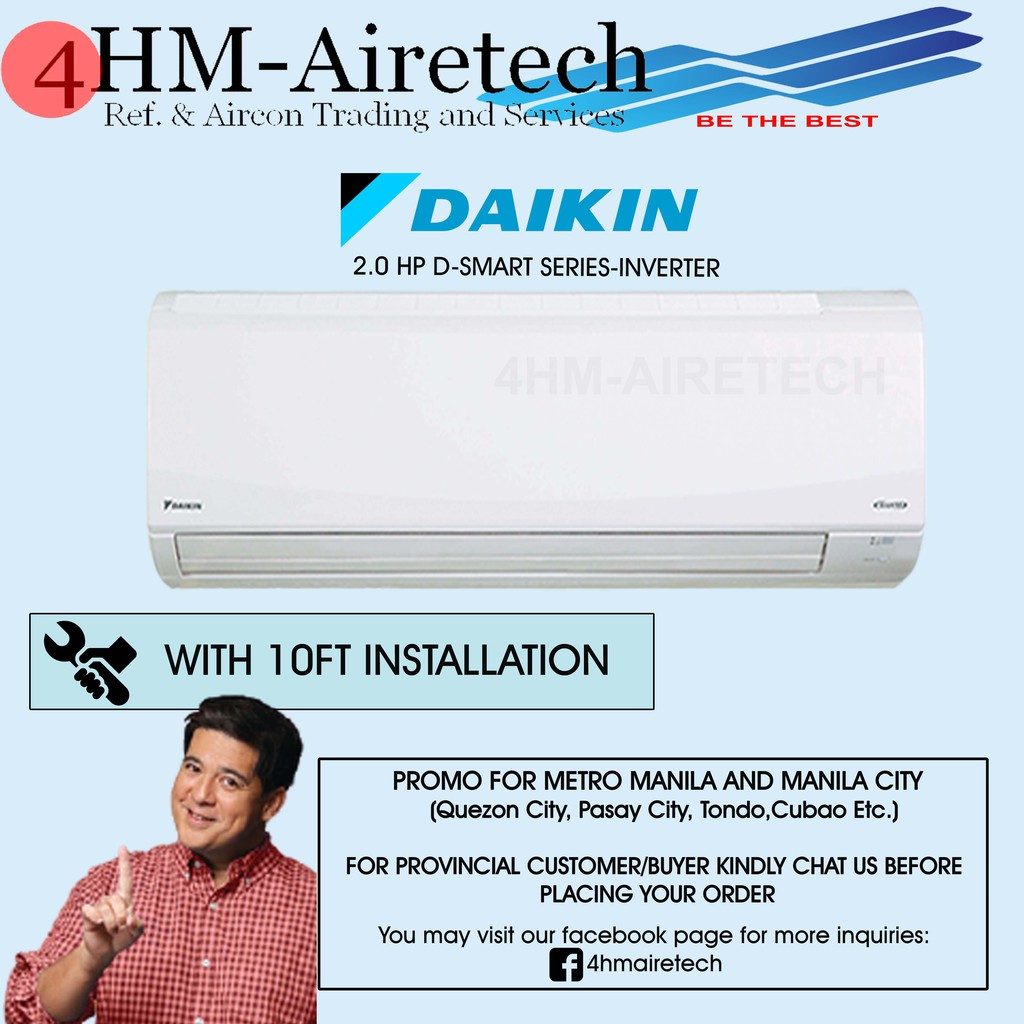 DAIKIN 2.0 HP R32 DSMART INDOOR SPLIT TYPE INVERTER AIRCON FTKQ50TVM