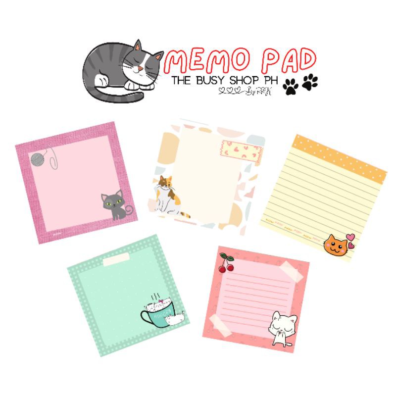 Memo pad cute cat design Shopee Philippines