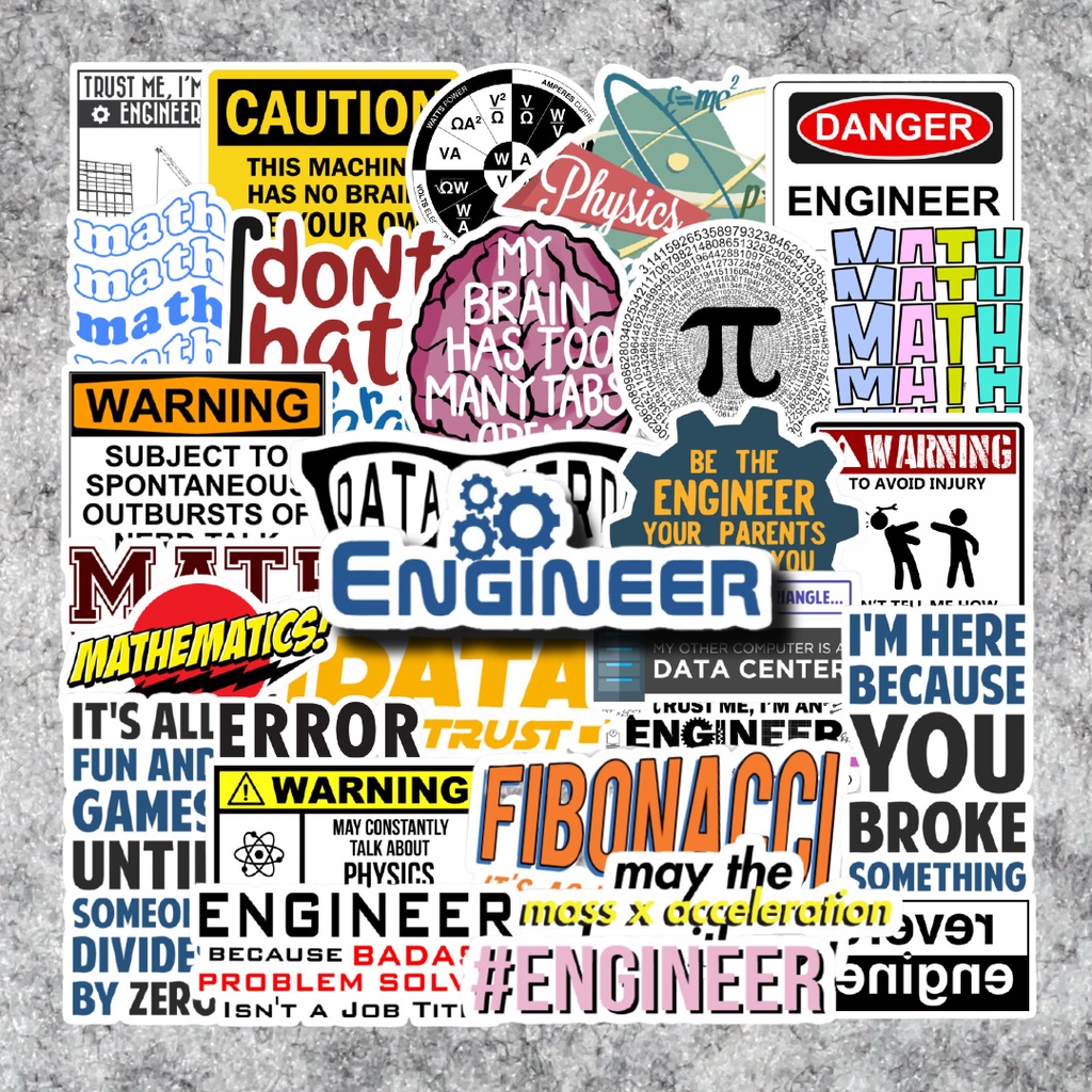 50 PCS ENGINEERING STICKERS ENGINEER SCRAPBOOKING BULLET JOURNAL