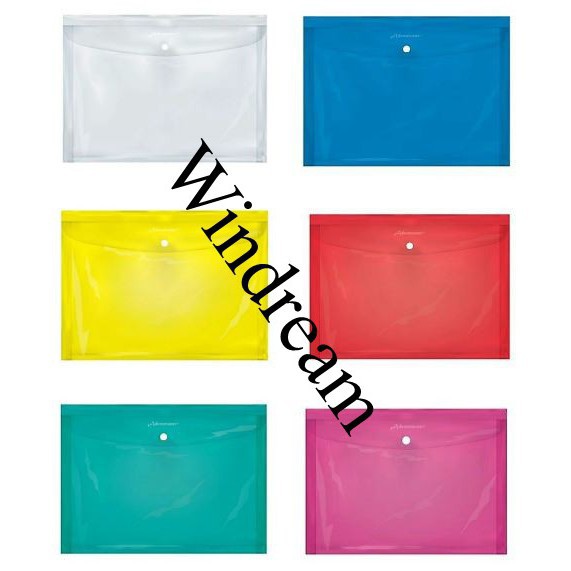 Adventurer expanding plastic envelope SHORT assorted color push lock