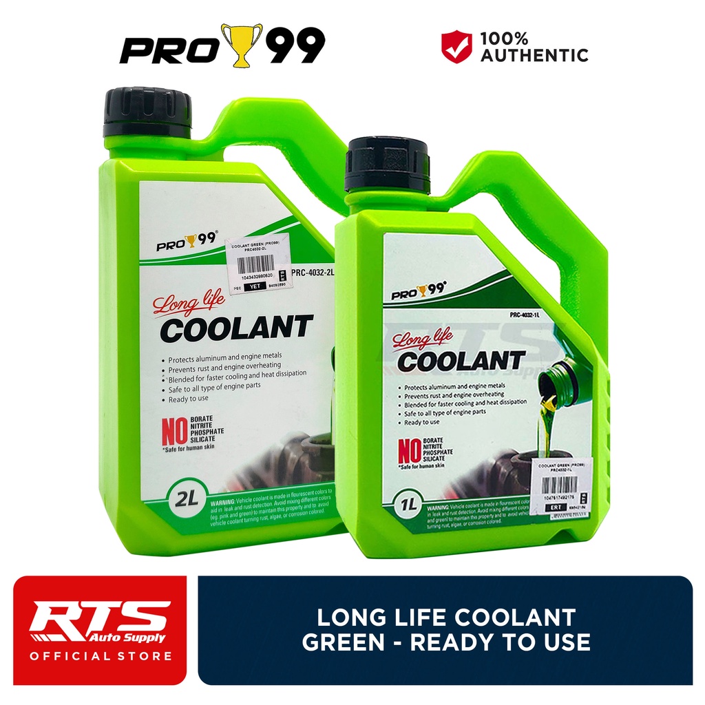 Pro99 Long Life Coolant Green Ready to Use 1 Liter (1L) 2 Liters (2L