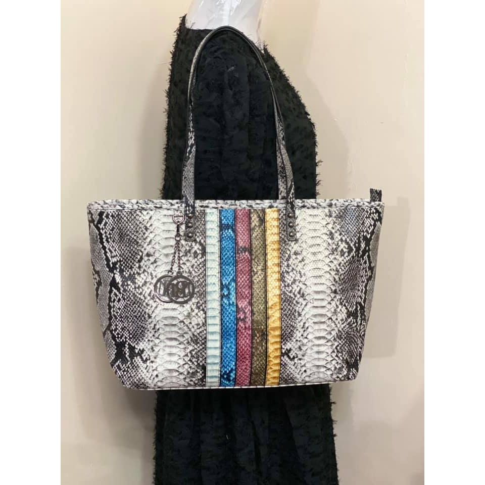 Rare & Original BADGLEY MISCHKA Vegan Exotic Leather Tote Bag Shopee