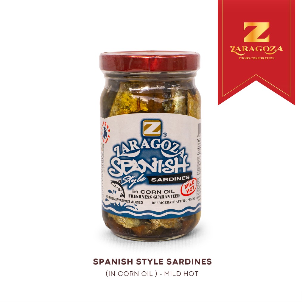 ZARAGOZA Spanish Style Sardines in Corn Oil "MILD HOT" Shopee Philippines