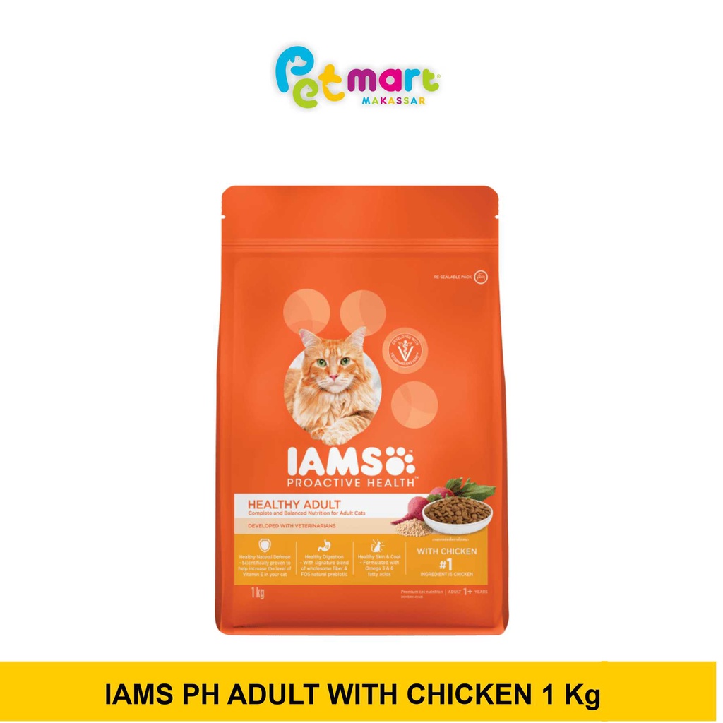 Iams Cat Proactive Healthy Adult Cat Food With Chicken 1 kg Shopee