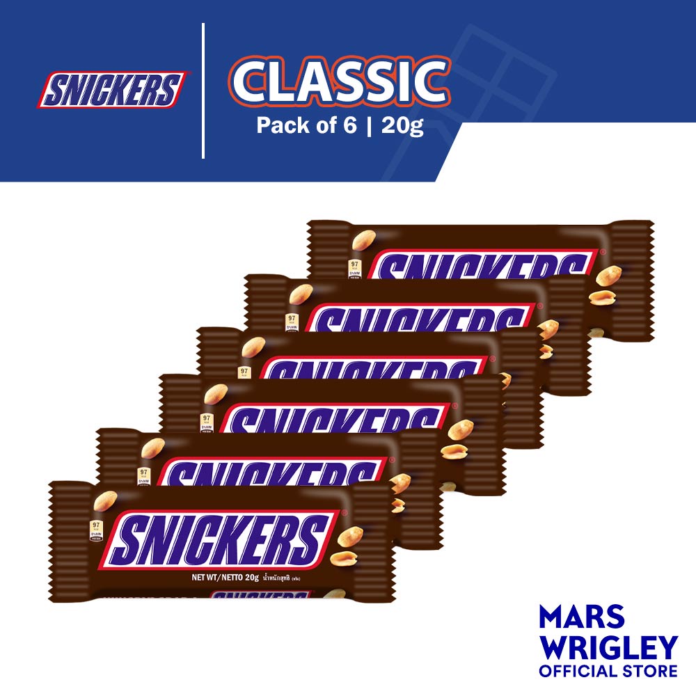 SNICKERS® Classic Chocolate Bar 20g (Pack of 6) Imported Chocolates