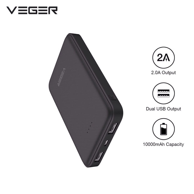Power Bank Veger 10000mAh portable charger extra slim vp1018 Shopee Philippines