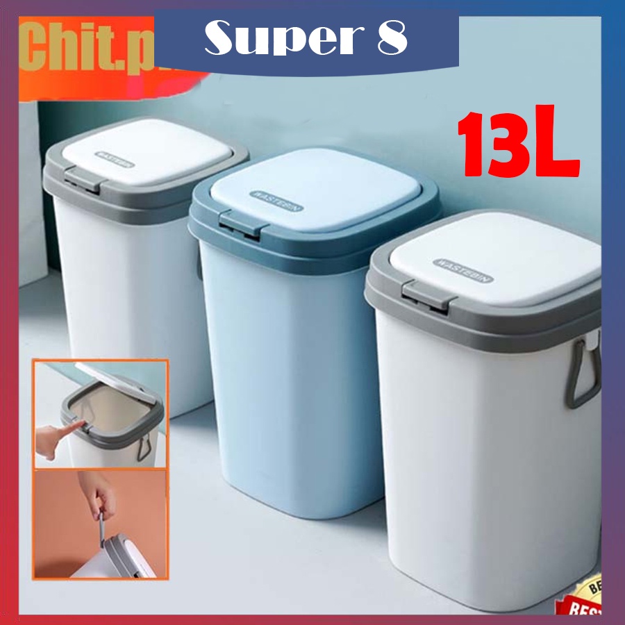Kitchen Trash Can and Bathroom Trash Bin With cover Chit Pressed Type