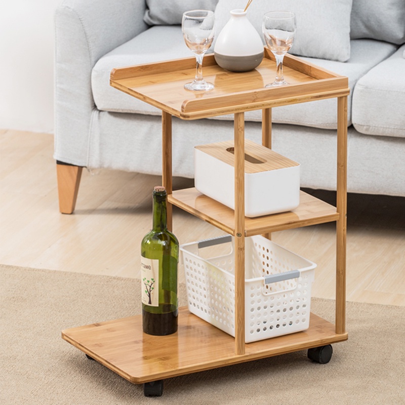 Side Table With Wheels Removable Sofa Side Table Multilayer Coffee