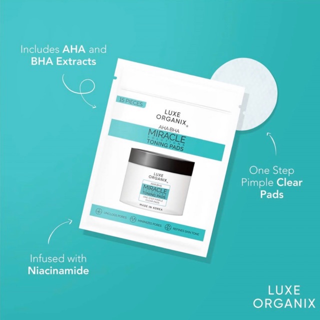 Luxe Organix Miracle AHA/BHA Toning Pads Shopee Philippines
