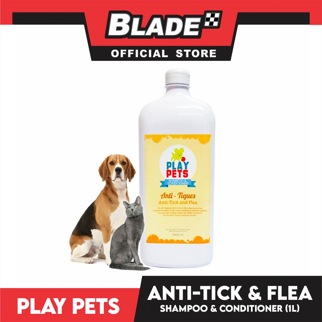 Play Pets Shampoo and Conditioner 1000ml (AntiTick and Flea) For All