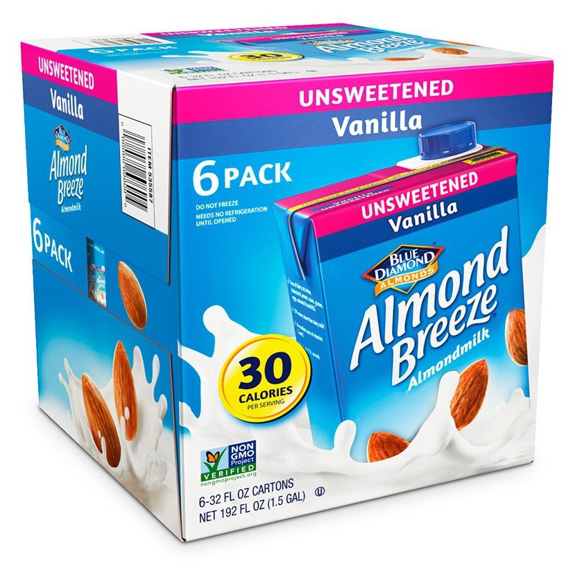 Almond Breeze Unsweetened Vanilla almond milk pack (946x6 pcs) Shopee