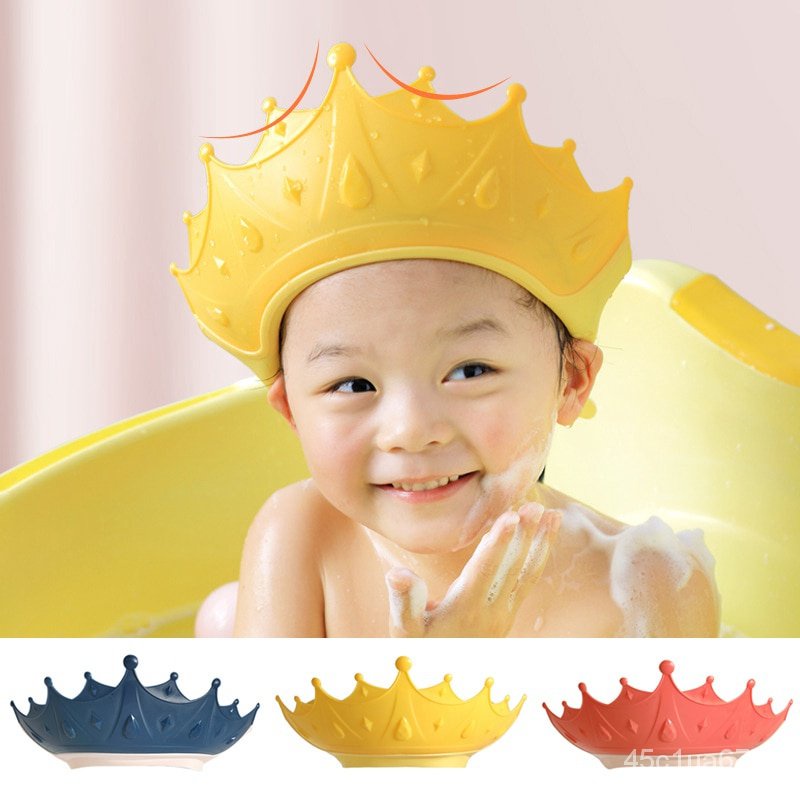 Adjustable Baby Shower Cap Crown Shape Wash Hair Hat Protection