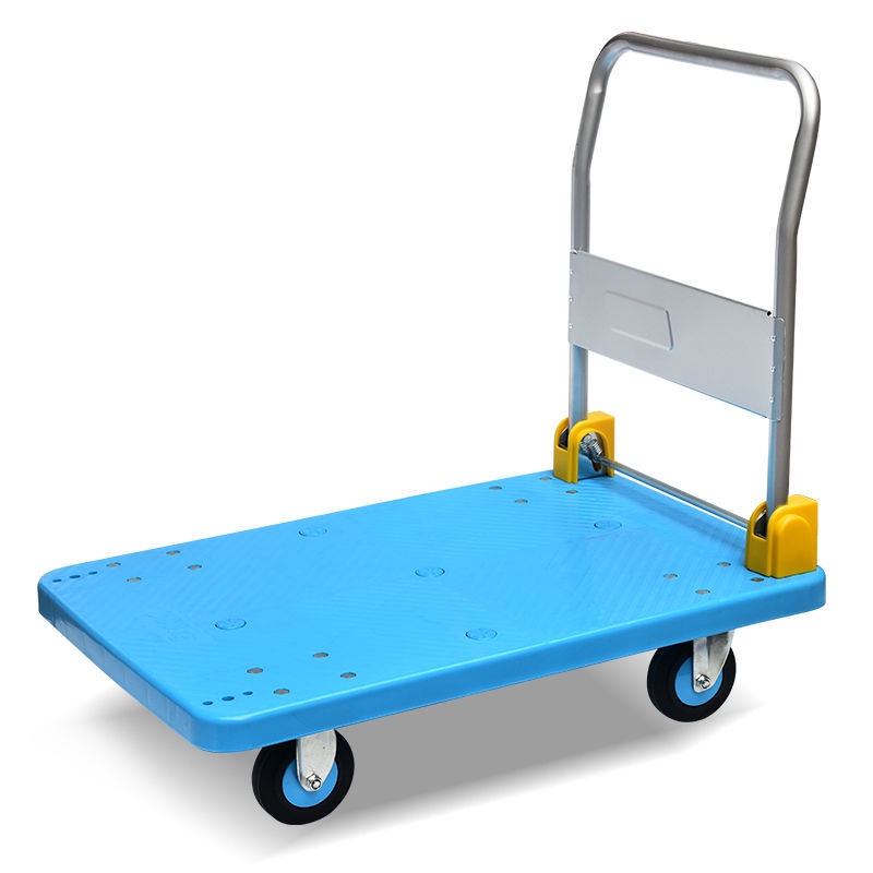 PVC Platform Hand Truck Trolley Foldable Yellow Blue / Kereta Troli
