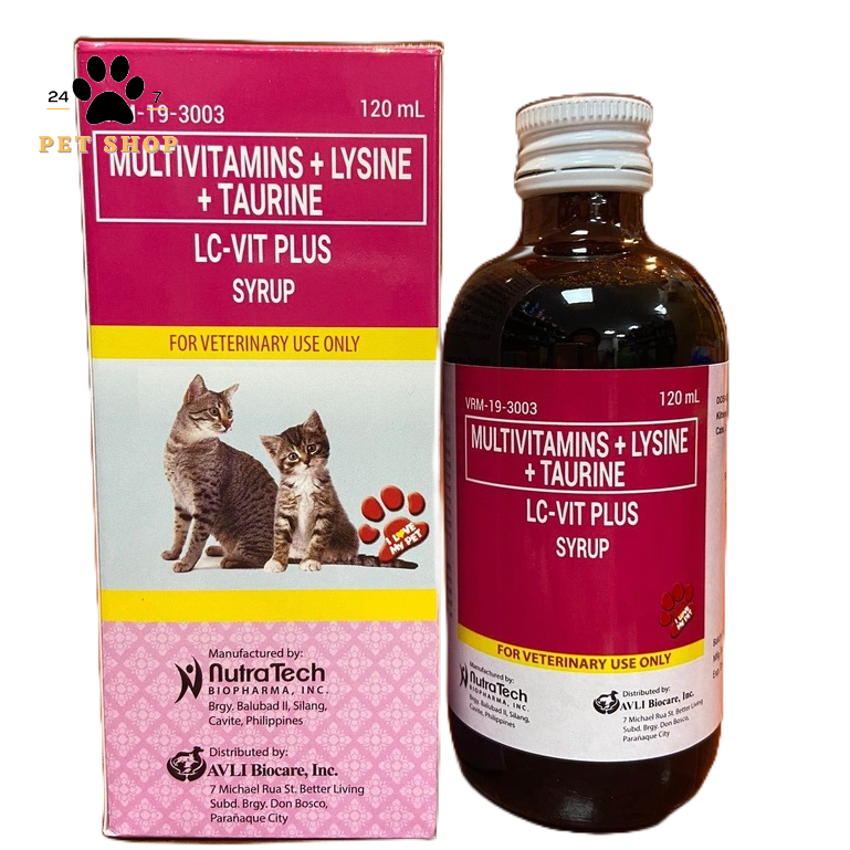 Free Syringe 1cc Lc Vit Plus 120ml Vitamins for Cat Kitten Cat Essentials 24/7 Pet Shop Shopee