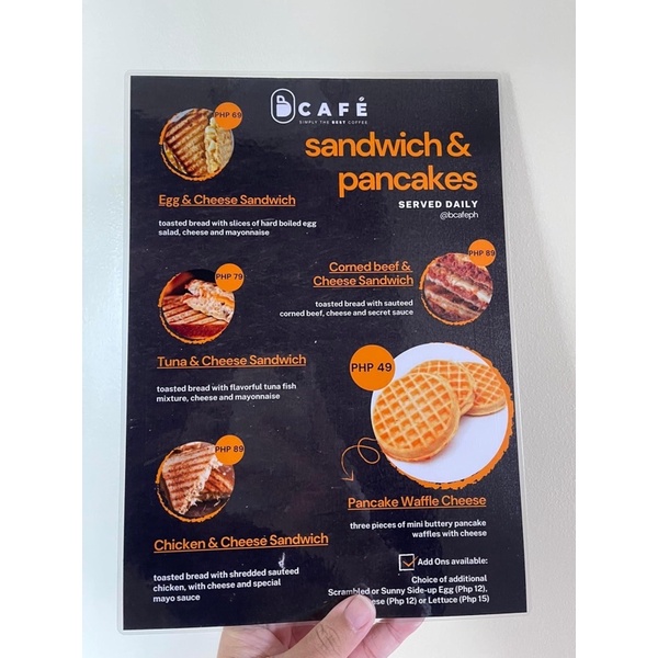 Laminated Menu Board A4 size Shopee Philippines