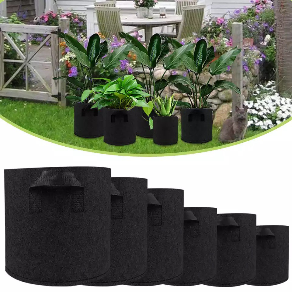 Non Woven Flower Pot Planting Bags Felt Plant Growth Bags Beauty