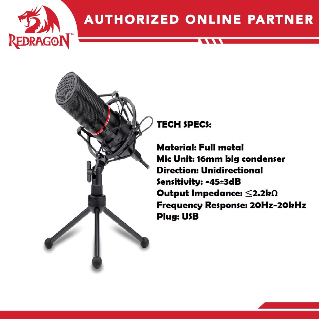 Redragon GM300 Gaming Stream Microphone Shopee Philippines