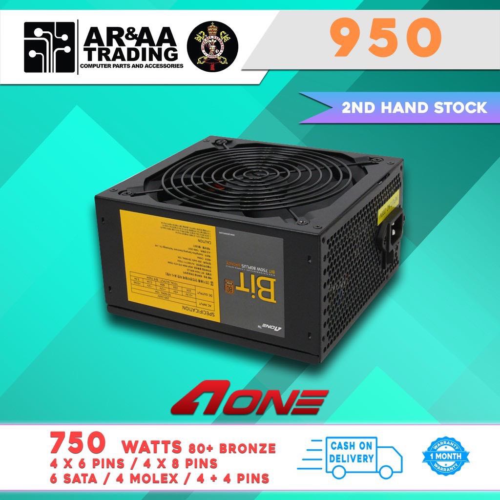 True Rated Power Supply 750 watts AONE BIT 80+ Standard Shopee