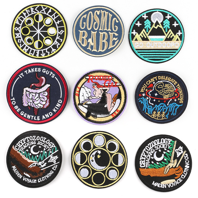 Embroidered cloth badge affixed stickers of highend clothing