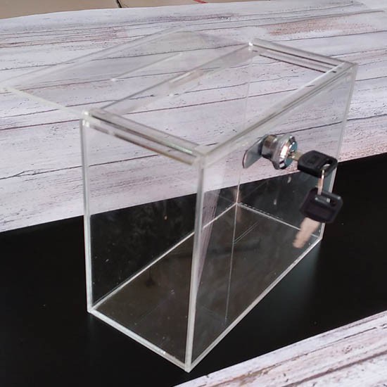 Acrylic Tip Box with lock and key 7.5in L x 3.5in W x 6in H Shopee Philippines