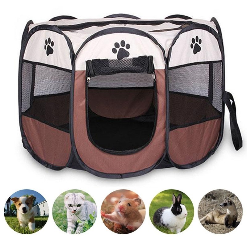 Portable Folding Pet Tent Dog House Octagonal Cage For Cat Tent Playpen
