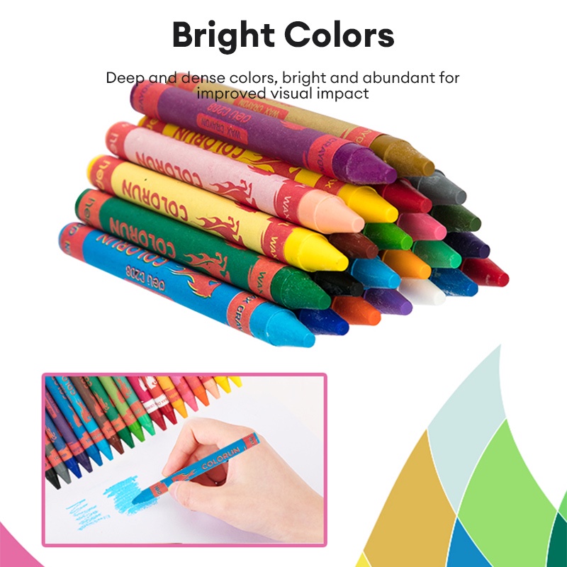 Deli 12/18/24 Colors Crayon Set For Kids Children Painting Coloring
