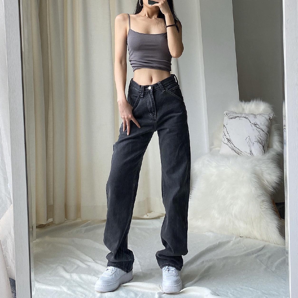 Women Jeans Leisure Loose High Waist Vintage Wide Leg Jeans Streetwear