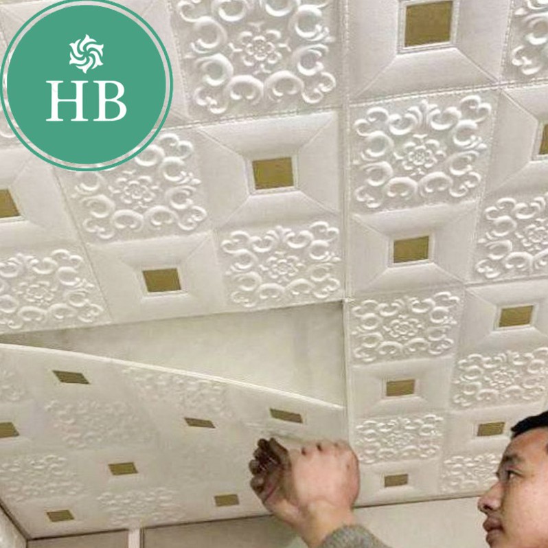 Ready Stock Ceiling Wallpaper 3D ceiling foam 35x35cm wall decor sticker Self adhesive