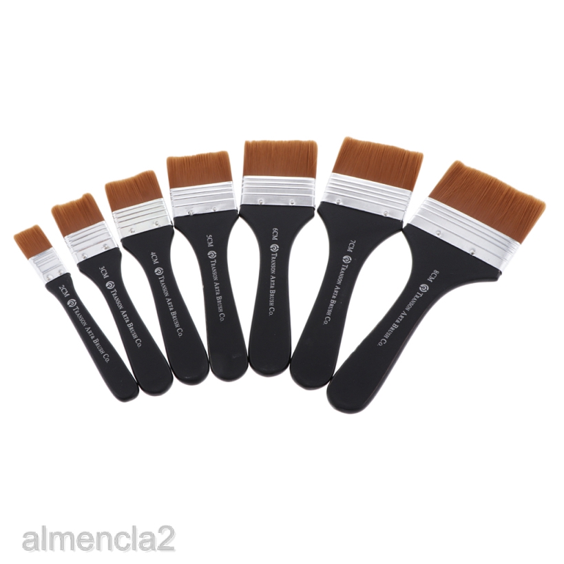 Professional Artist Flat Paint Brush Nylon Hair Paint Brushes for Oil