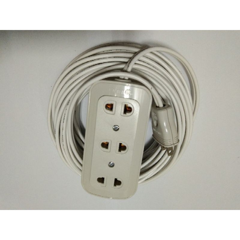 10 meters Heavy Duty Extension Cord wire (3)Three Gang flat cord 16