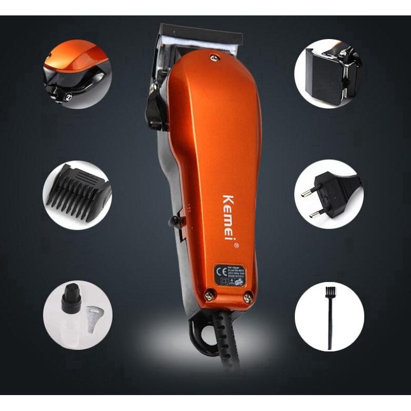 Orange Electric Clippers Corded Barber Batter Male Hair Cutting