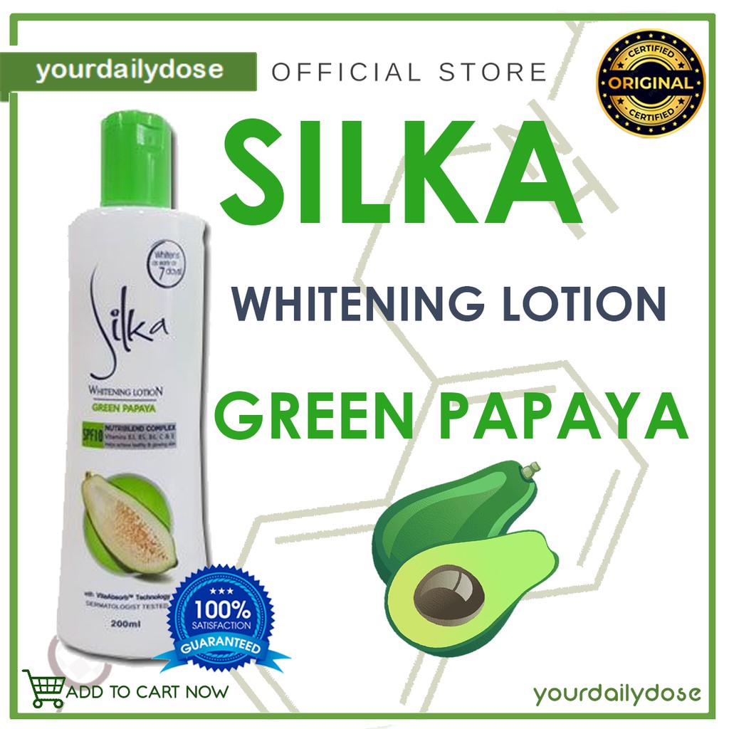 SILKA Premium Whitening Lotion Green Papaya SPF 10 200ml 100ml Shopee Philippines