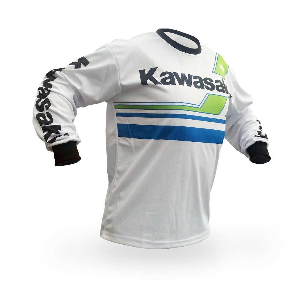 Vintage 80's Style Kawasaki Motocross Jersey MX Enduro AHRMA Motorcycle Racing Shirt Shopee