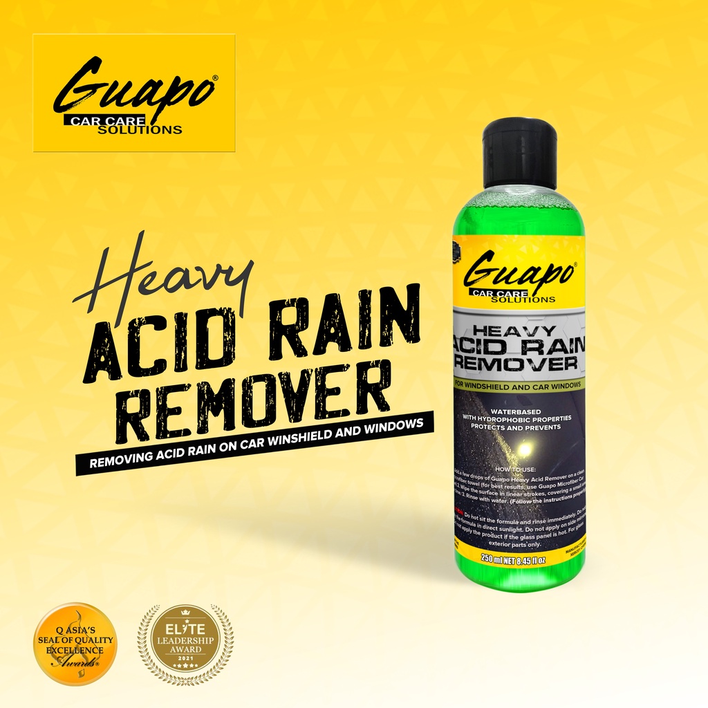 Guapo Acid Rain Remover for Glass Windshield 250ml / Water mark Remover / Watermarks Remover 250