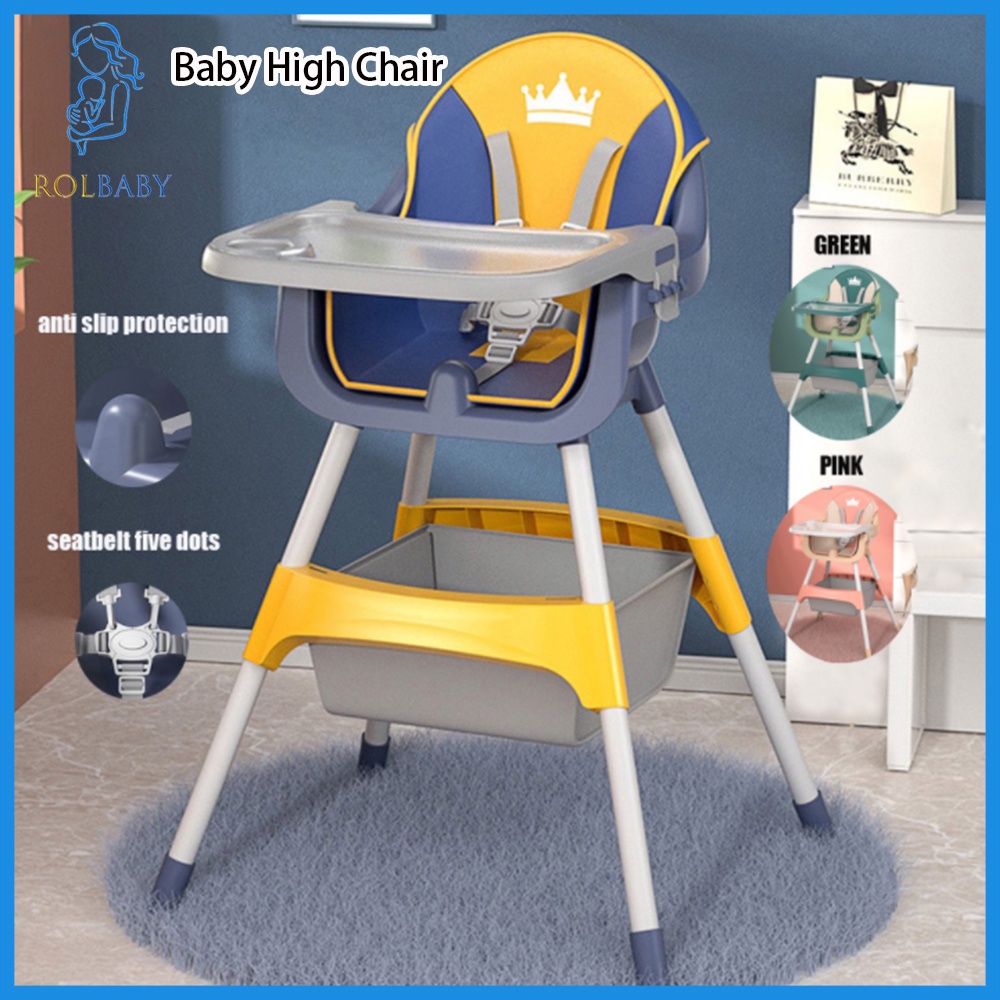 Rolbaby Adjustable Folding baby High Chair Dining Feeding Baby Booster
