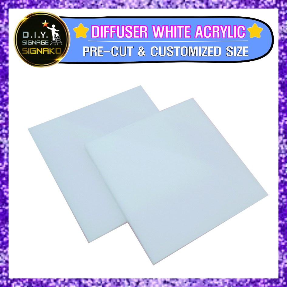 White Diffuser Acrylic Sheet Pre Cut & Customized Size Sheets Plastic