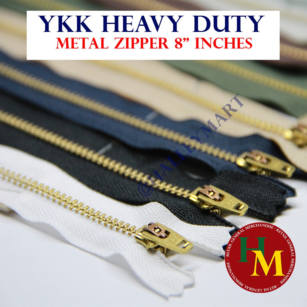 YKK Zipper Heavy Duty Metal Brass 8'' Inches For Pants (Per Piece
