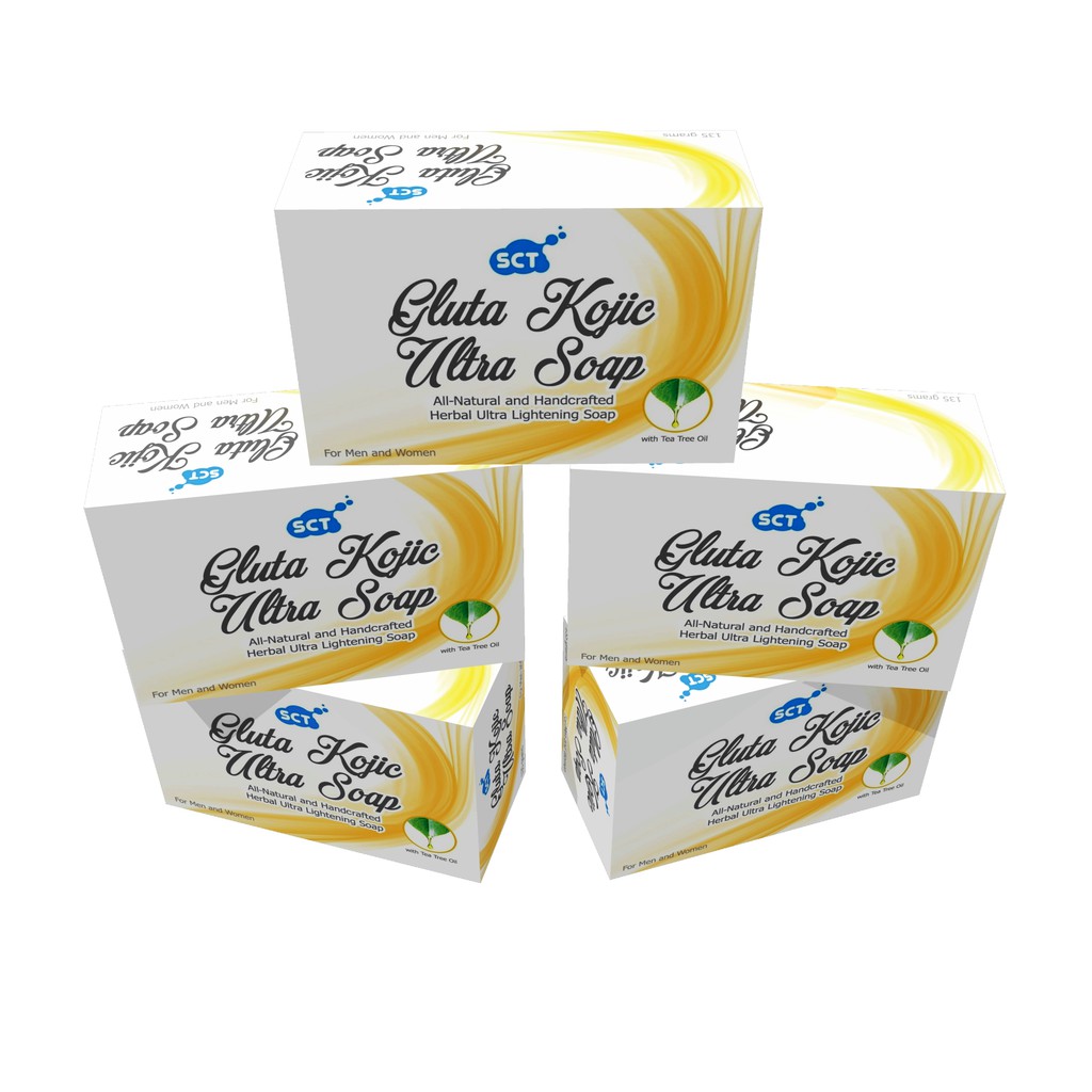 SCT Gluta Kojic Ultra Soap; 5 Pieces 135 Grams Bar of Soap; AllNatural